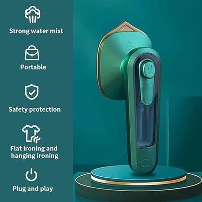 2-in-1 Portable Mini Steam Iron – Fast Heating Micro Handheld Garment Steamer