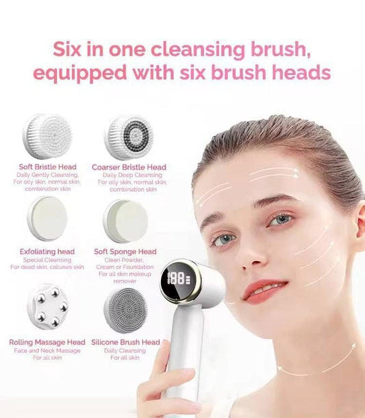 6in1 Rechargable  Facial Massager & Cleaning Brush